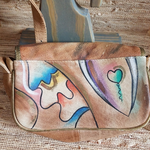 Vintage SAM SAM Hand Painted Leather Bag - Picture 4 of 7